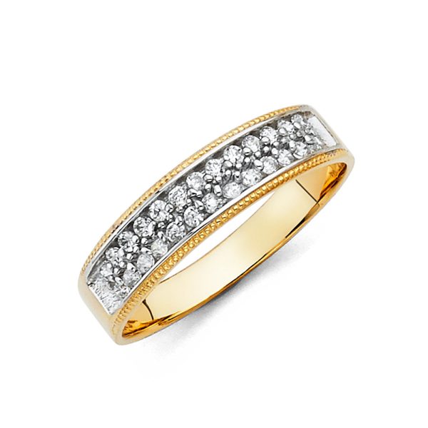 14KY CZ Men's Wedding Band (RG223)