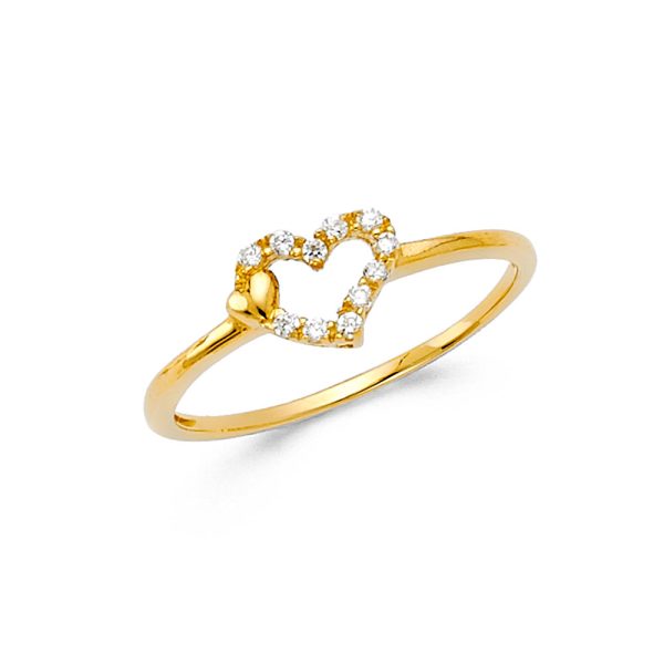 14KY CZ Heart Ring (RG316)