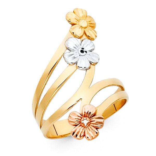 14K 3C Flower Ring (RG603)