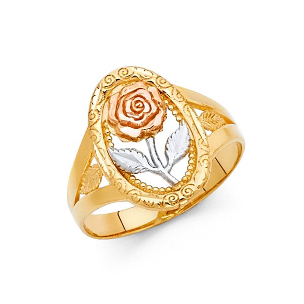 14K 3C Flower Ring (RG604)