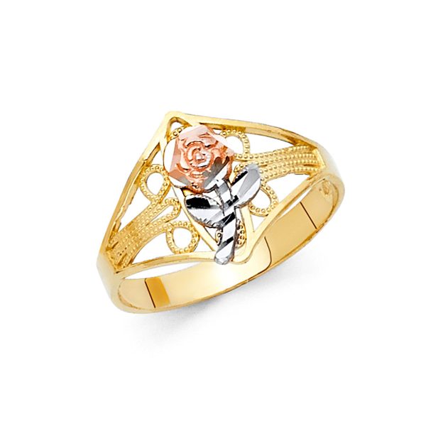 14K 3C Flower Ring (RG605)