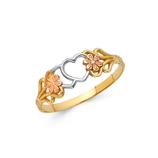 14K 3C Flower Ring (RG608)