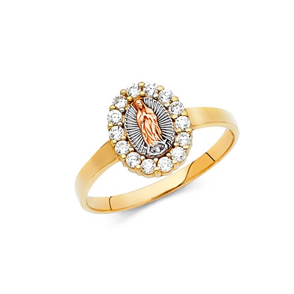 14K 3C Guadalupe CZ Ring (RG619)