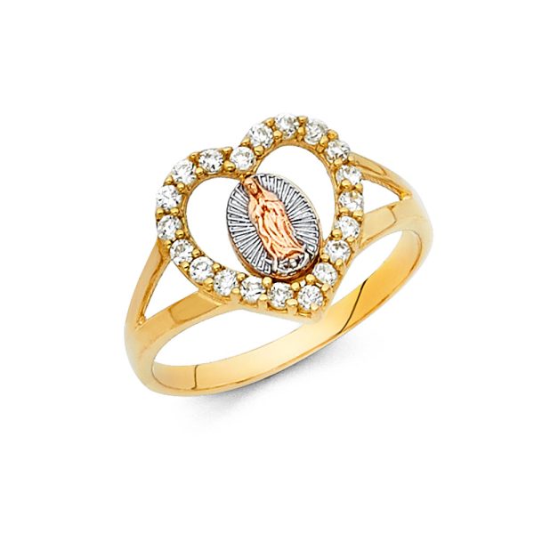 14K 3C Guadalupe CZ Ring (RG621)