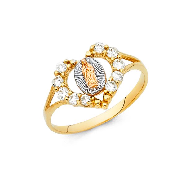 14K 3C Guadalupe CZ Ring (RG622)