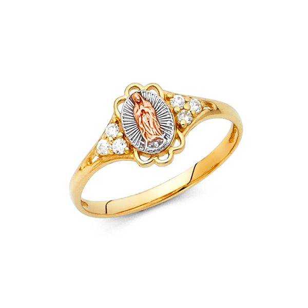 14K 3C Guadalupe CZ Ring (RG623)