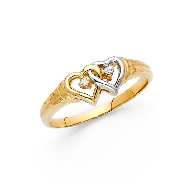 14K 2T Heart CZ Ring (RG630)