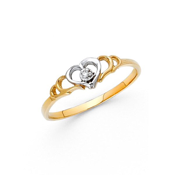 14K 2T Heart CZ Ring (RG635)