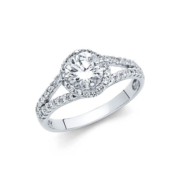 14KW CZ Engagement Ring (RG703)