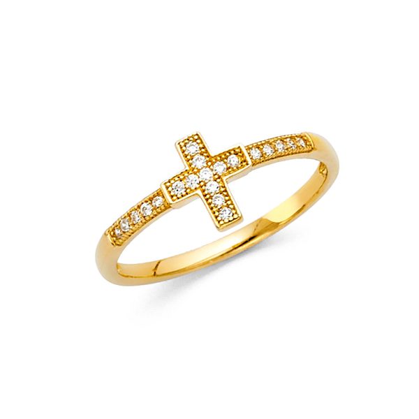 14KY Cross CZ Ring (RG791)