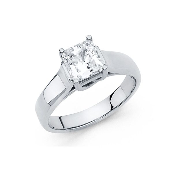 14KW CZ Engagement Ring