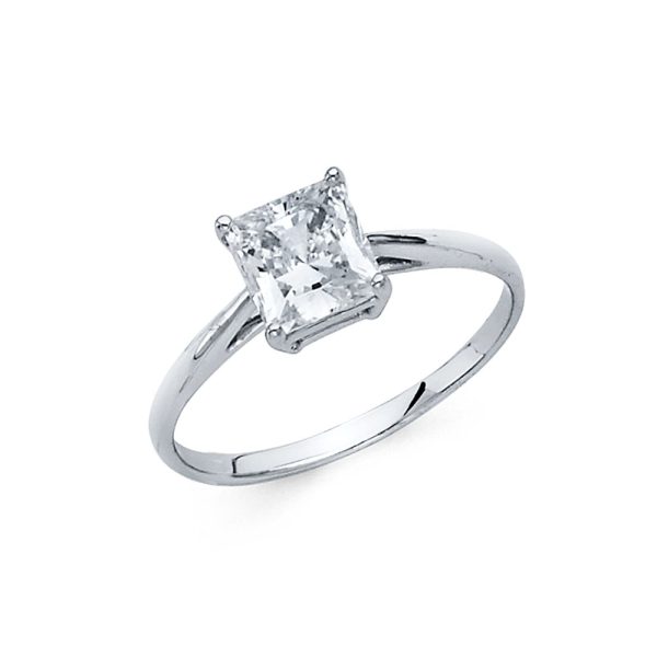 14KW CZ Engagement Ring
