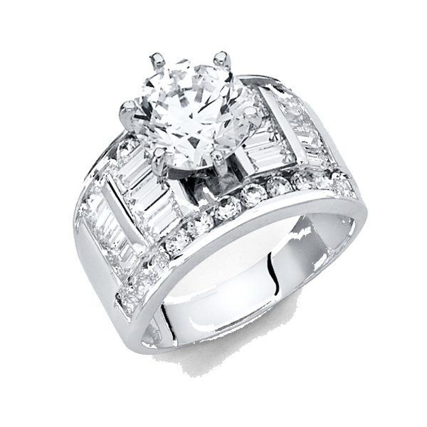 14KW CZ Engagement Ring