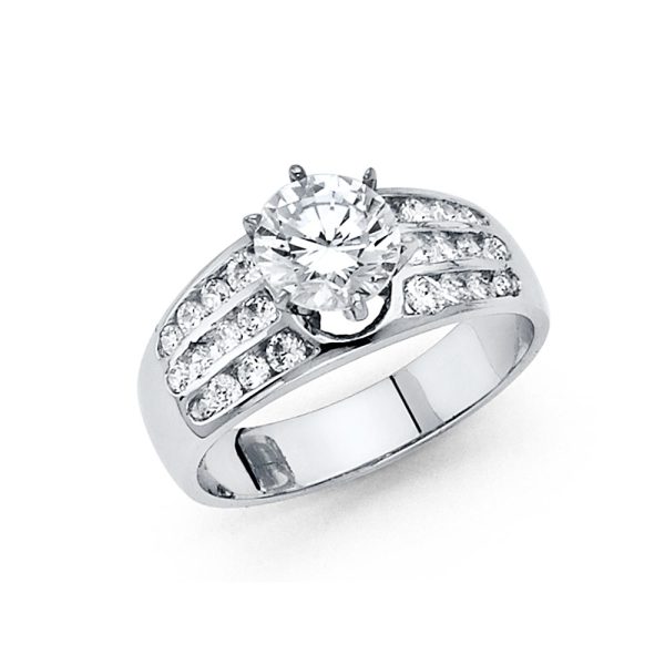 14KW CZ Engagement Ring