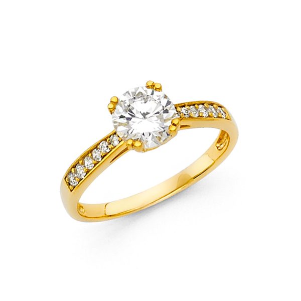 14KY CZ Engagement Ring