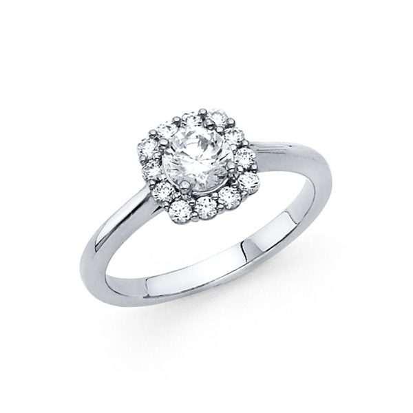 14KW CZ Engagement Ring