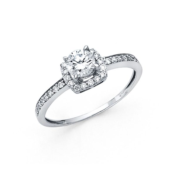 14KW CZ Engagement Ring