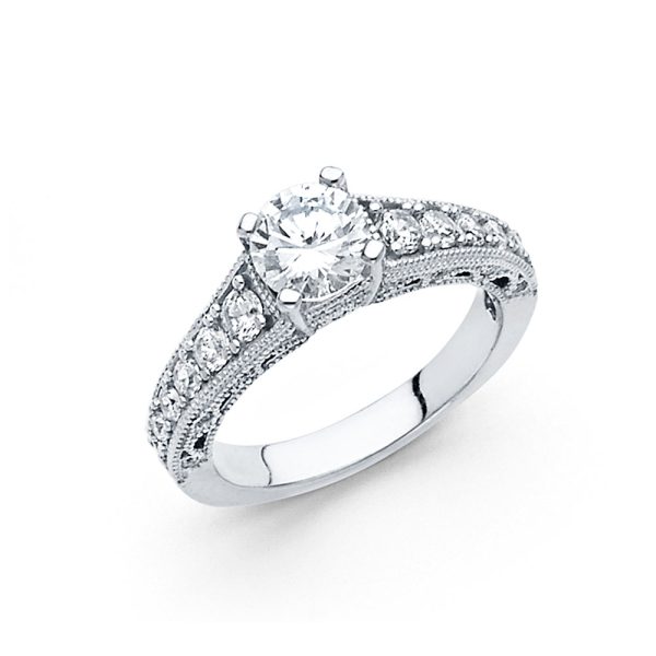 14KW CZ Engagement Ring