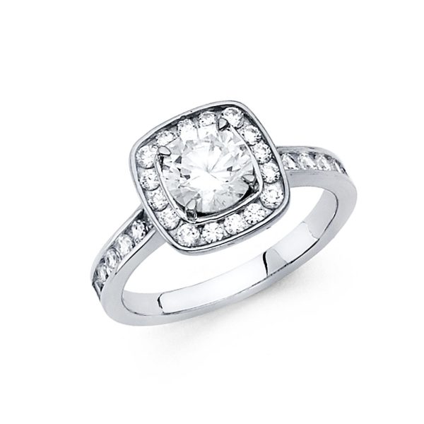 14KW CZ Engagement Ring