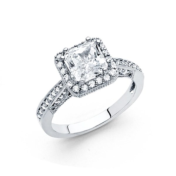 14KW CZ Engagement Ring