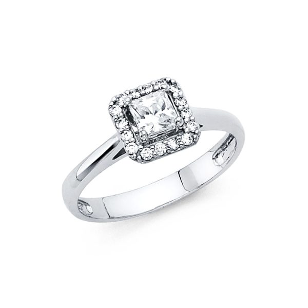 14KW CZ Engagement Ring