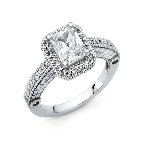 14KW CZ Engagement Ring