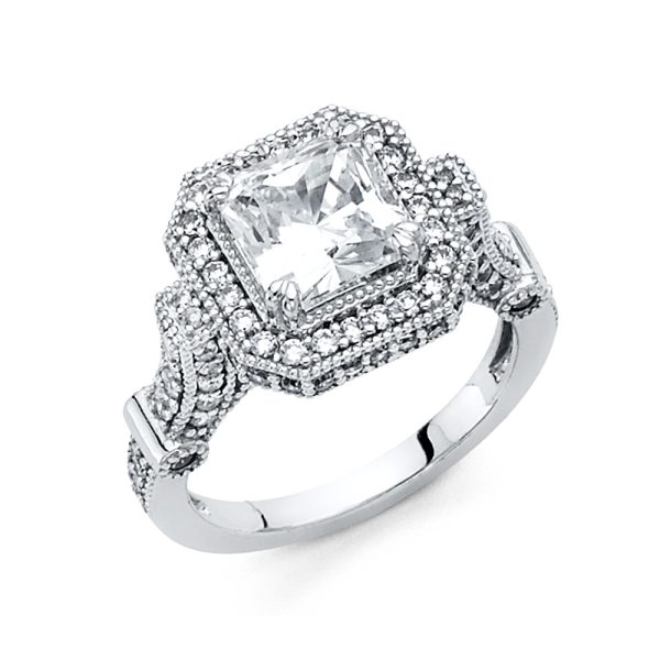 14KW CZ Engagement Ring