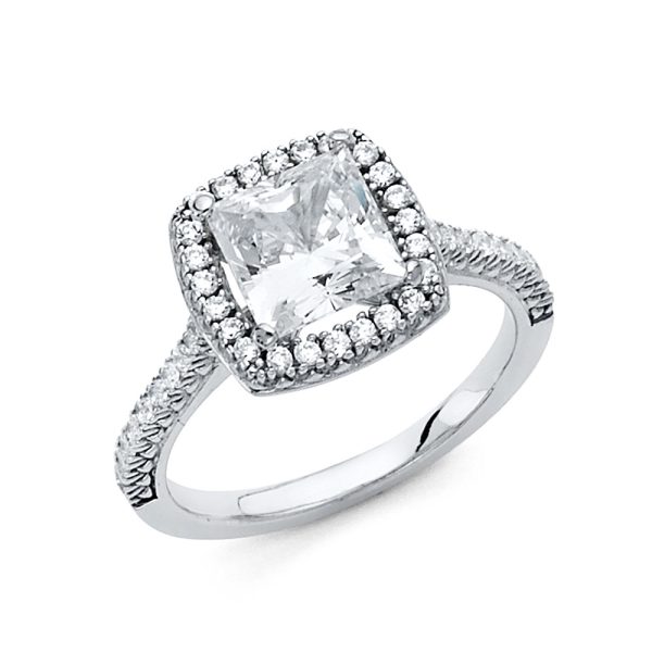 14KW CZ Engagement Ring