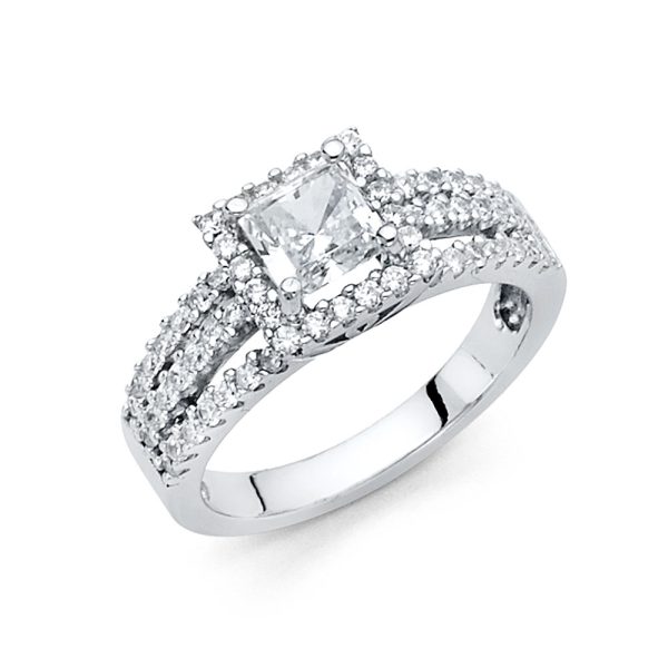 14KW CZ Engagement Ring