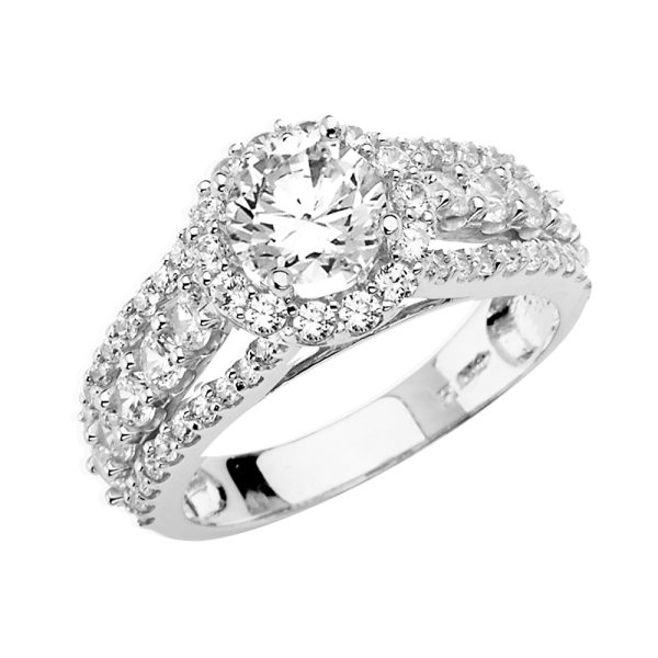 14KW CZ Engagement Ring