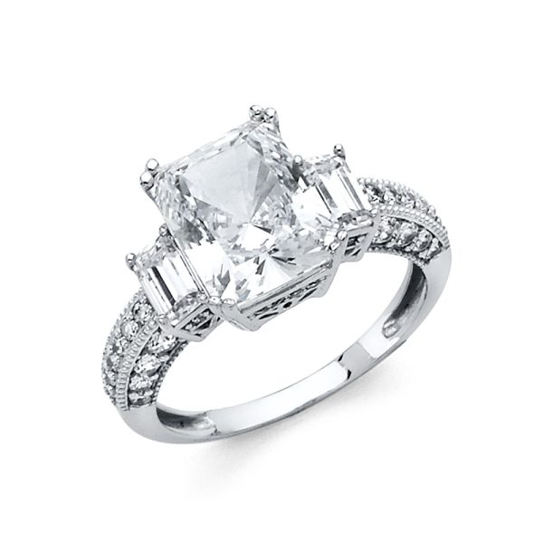 14KW CZ Engagement Ring