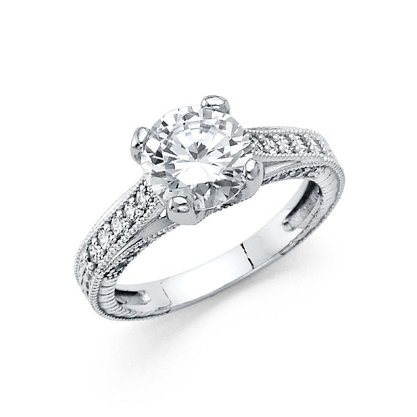 14KW CZ Engagement Ring