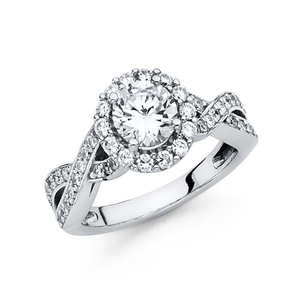 14KW CZ Engagement Ring