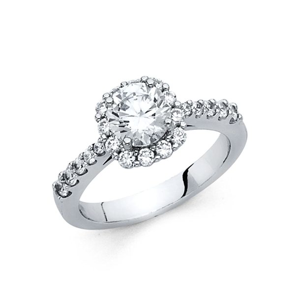 14KW CZ Engagement Ring