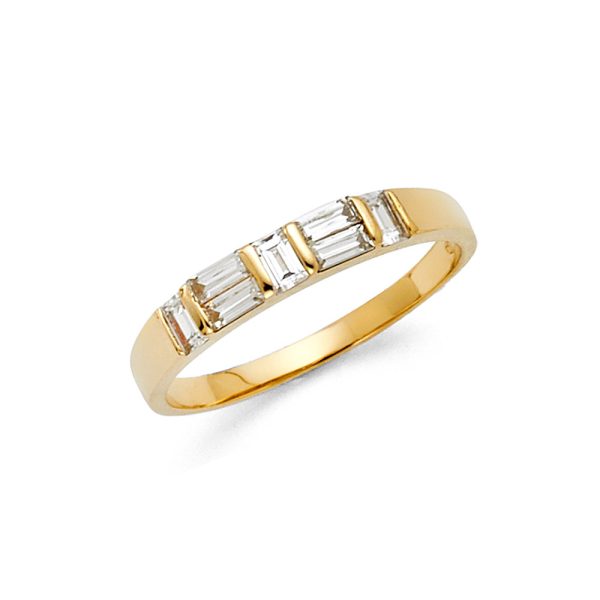 14KY CZ Ladies Wedding Band