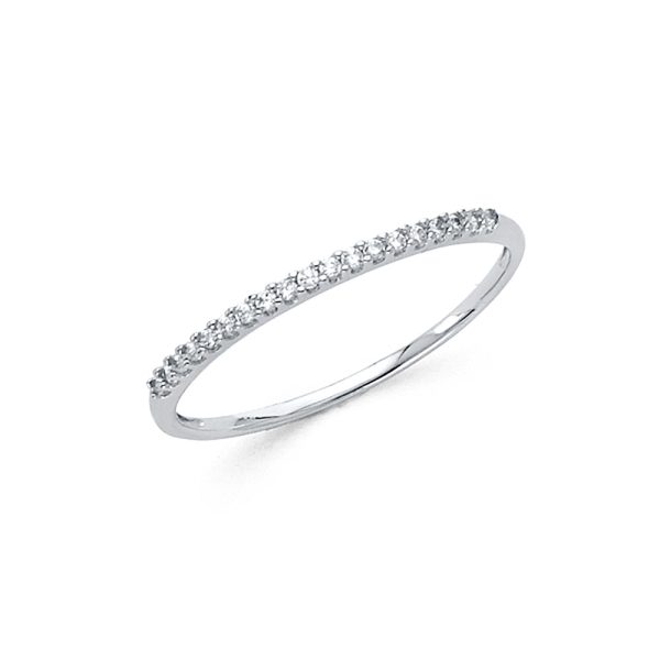 14KW CZ Ladies Wedding Band