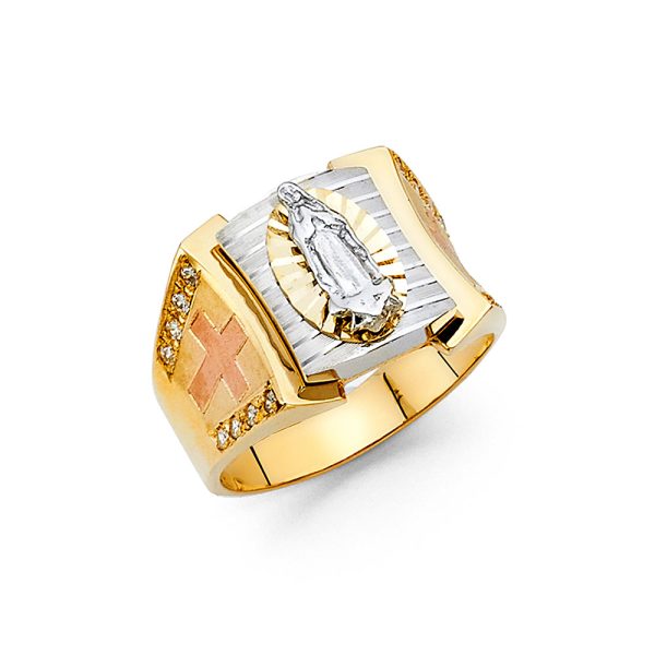 14K 2T CZ Men's Ring