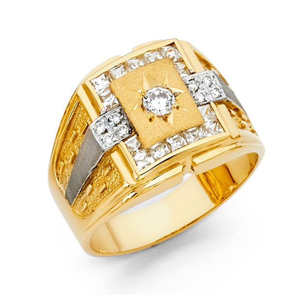 14KY CZ Men's Ring