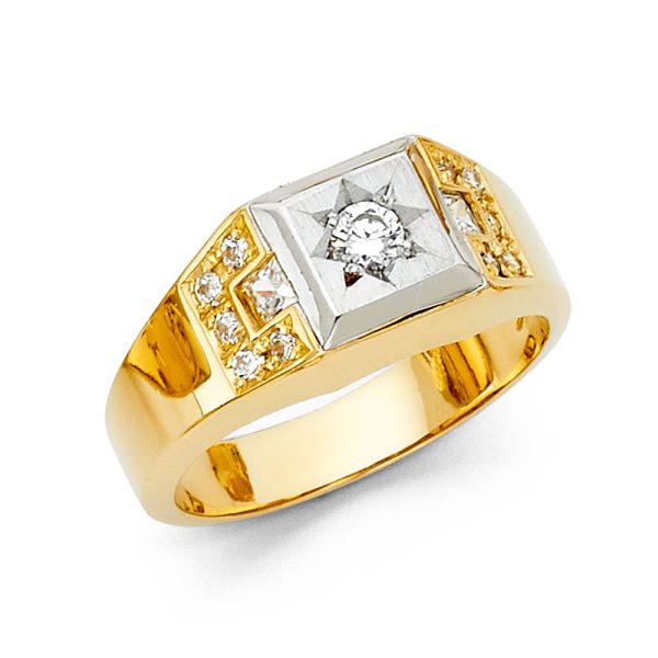 14KY CZ Men's Ring