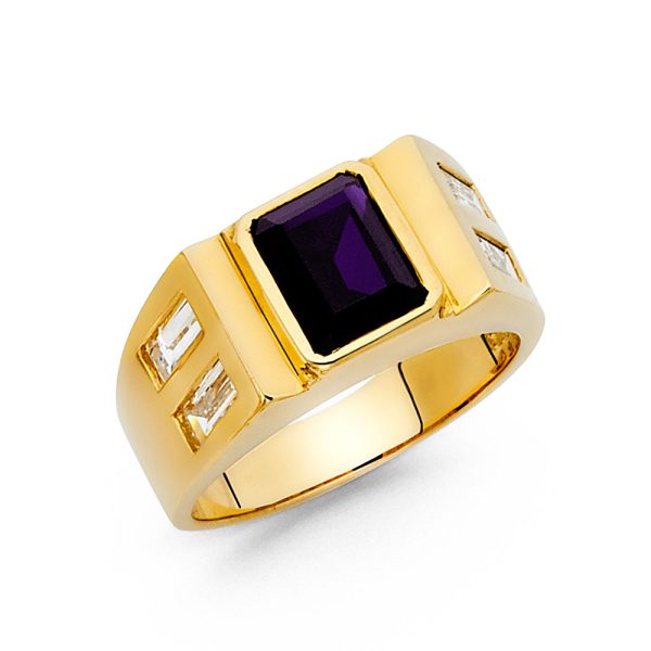 14KY CZ Men's Ring