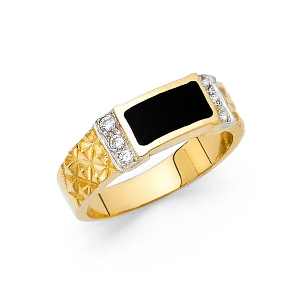 14K 2T Onyx Ring