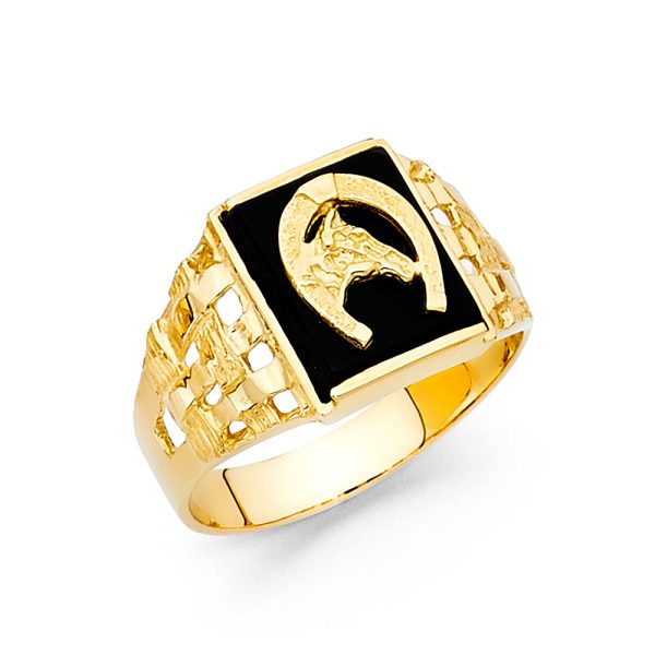 14KY Onyx Men's Ring