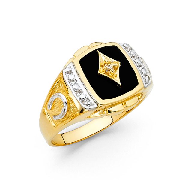 14KY Onyx Men's Ring