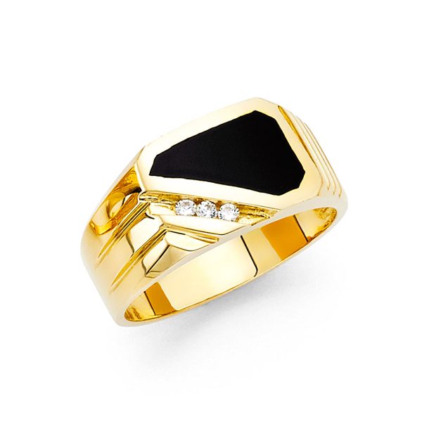 14KY Onyx Men's Ring