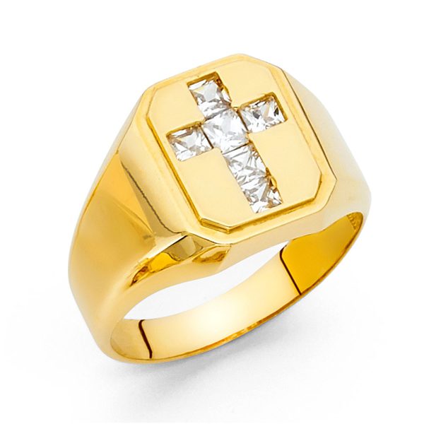 14KY CZ Men's Ring