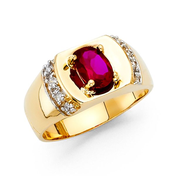 14KY CZ Men's Ring