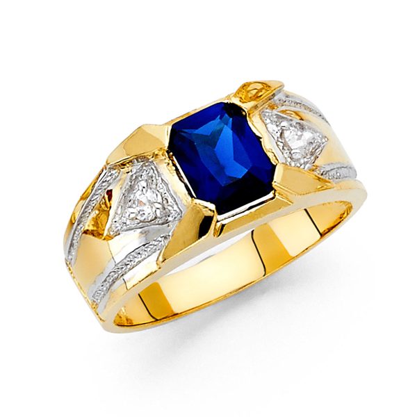 14K 2T CZ Men's Ring