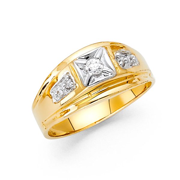 14KY CZ Men's Ring