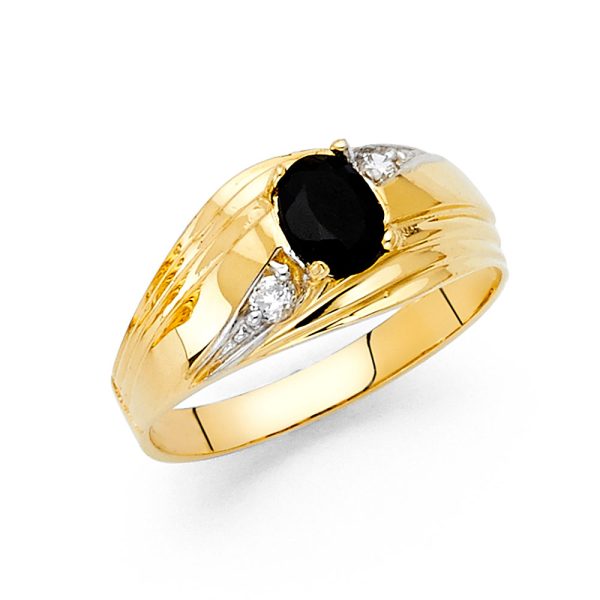 14KY CZ Men's Ring