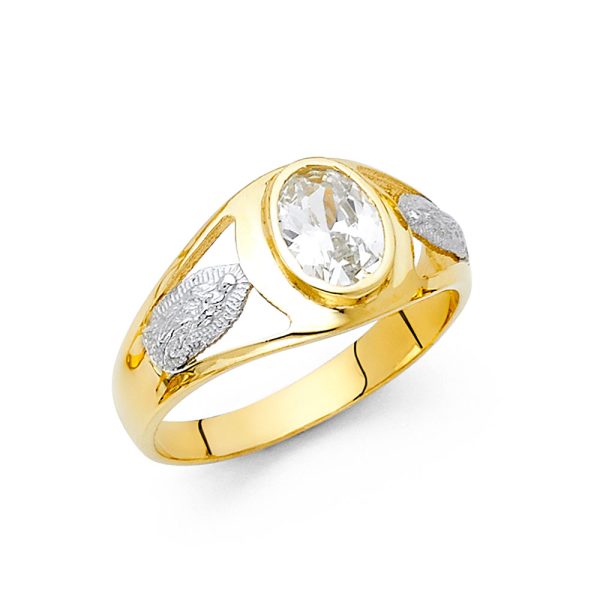 14K 2T CZ Men's Ring